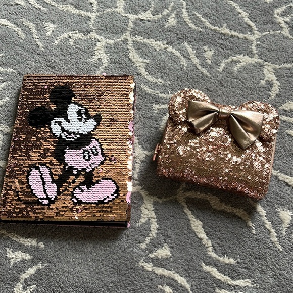 Disney Handbags - Disney sequined Loungefly Clutch and sequined blanket Mikey book.